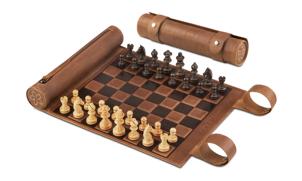 Leather on sale chess board